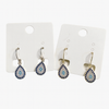Blue Halo Teardrop Pavé Hoop Earrings