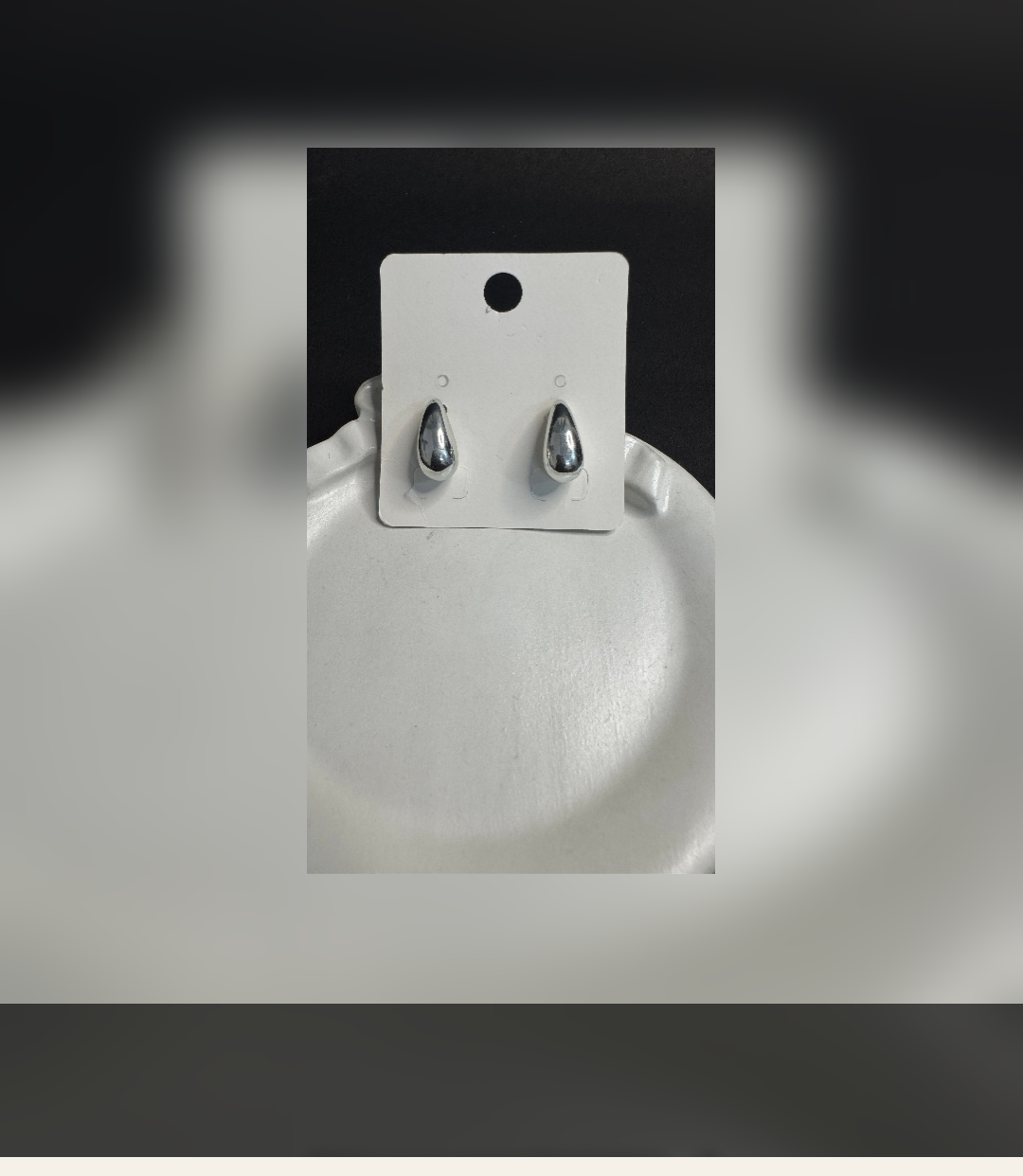 Silver Droplet Minimalist Stud Earrings