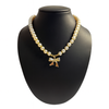 Elegant Pearl Bow Necklace
