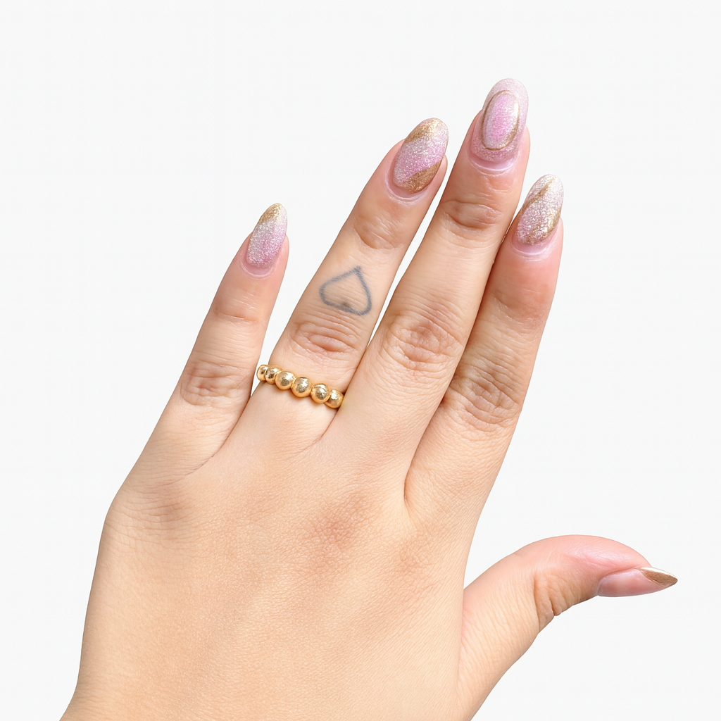 Golden Bubble Band Statement Ring