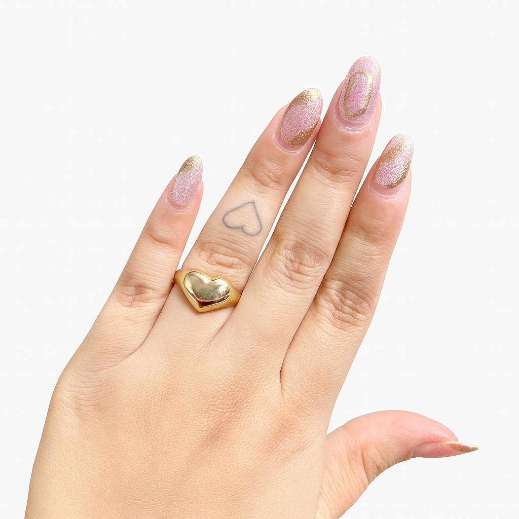 Golden Heartbeat Chunky Ring