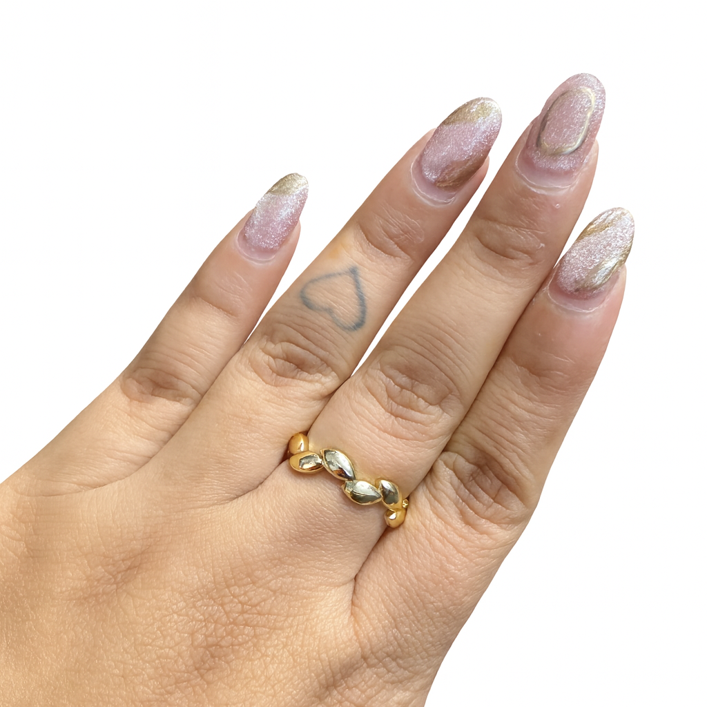 Golden Olive Wreath Stacking Ring