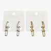 Modern Link Duo-Tone Stud Earrings