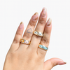 Multicolor Evil Eye Aura Band Ring Set