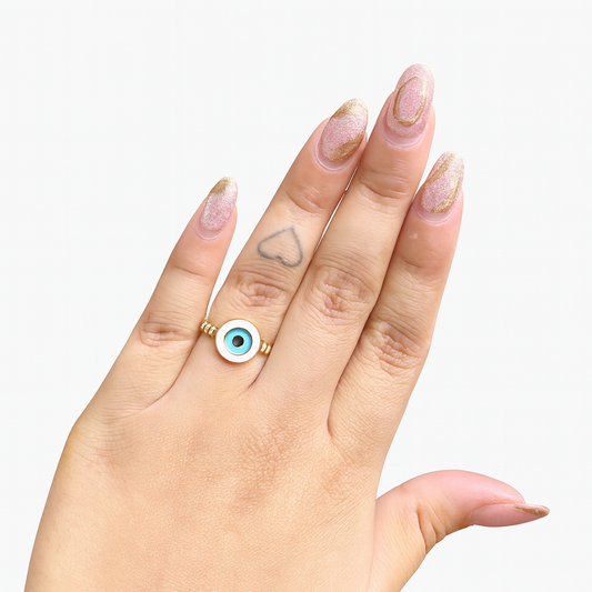 Azure Sentinel Evil Eye Band Ring