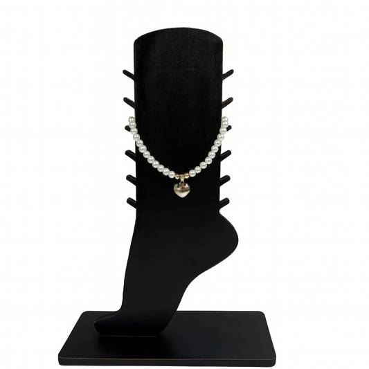 Classic Pearl Heart Anklet