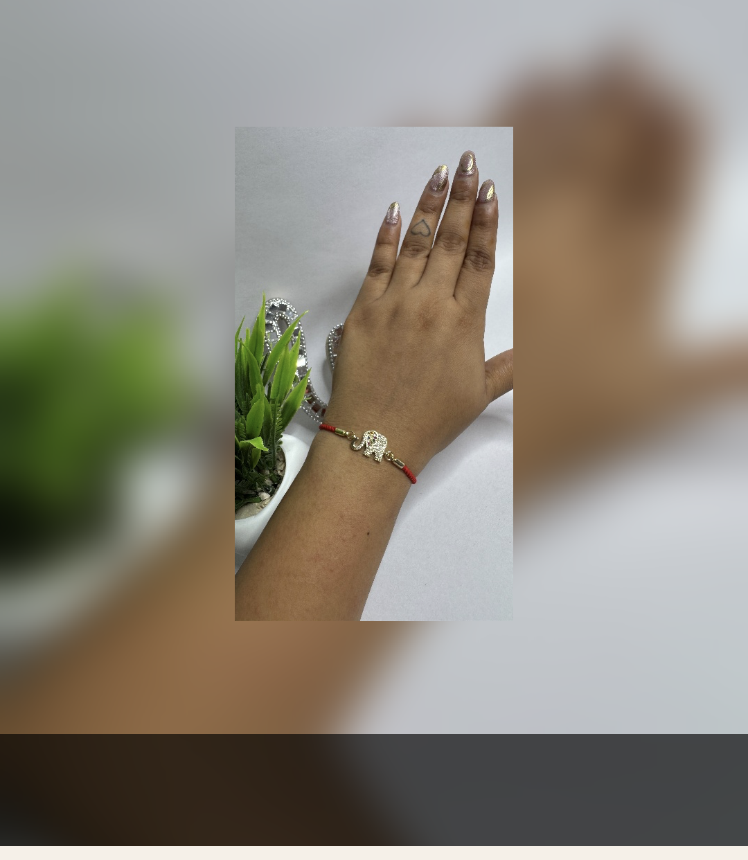 Lucky Elephant Red Cord Bracelet