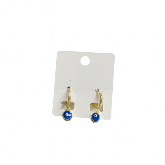 Enchanted Blue Evil Eye Hoop Earrings