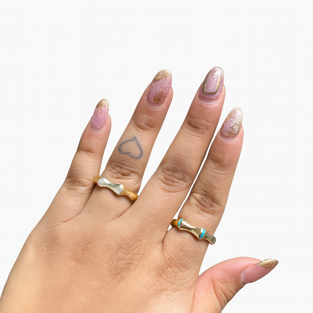 Golden Bamboo Harmony Stacking Ring