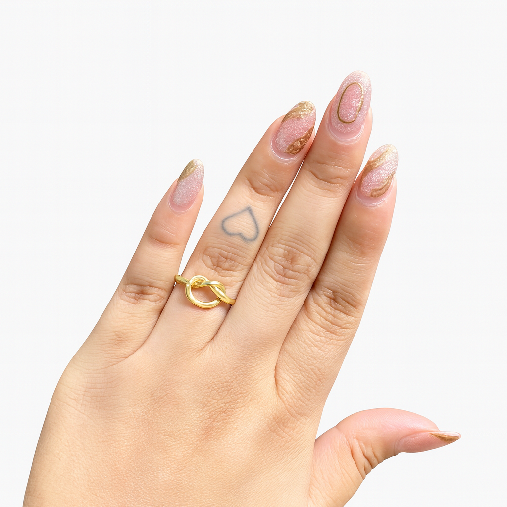 Golden Love Knot Minimalist Ring