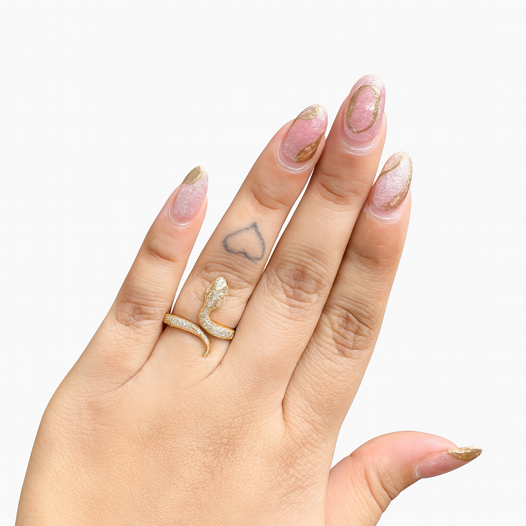 Golden Serpent Pavé Wrap Ring