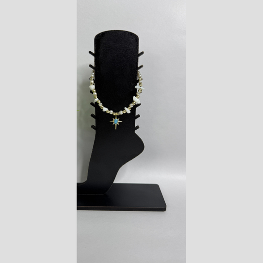 Starlit Pearl Charm Anklet