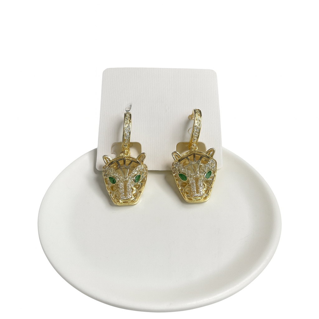 Majestic Panther Gold Hoop Earrings