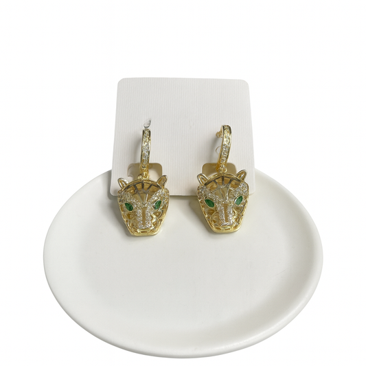 Majestic Panther Gold Hoop Earrings