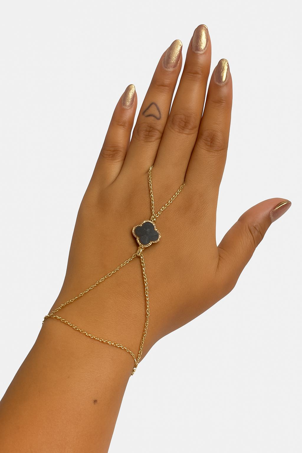 Midnight Clover Hand Chain